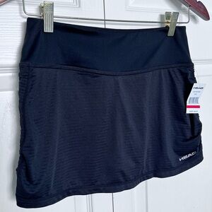 NWT HEAD Black Cinched Side Tennis Skort-Size S